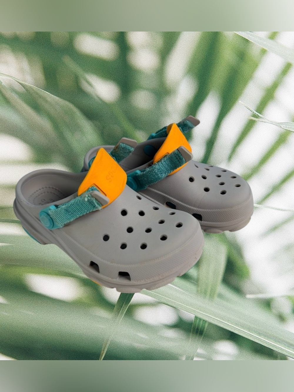CROCS Classic Kids All Terrain - with Teal Strap and Orange Lining Sz C11